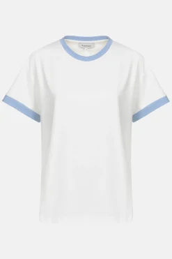 Shop T-Shirt Met Korte Mouwen En Blauwe Boorden Dames T-Shirts & Tops