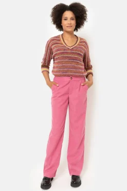Hot Velours Broek Met Wijde, Rechte Fit Dames Broeken & Jeans