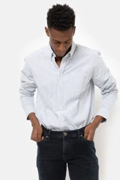Fashion Wit Gestreept Regular Fit Mannenhemd Heren Hemden