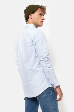 Best Sale Wit-Licht Gestreept Regular Fit Mannenhemd Heren Hemden