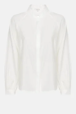 Best Sale Witte Blouse Met Overslag En Broderie Dames Blouses