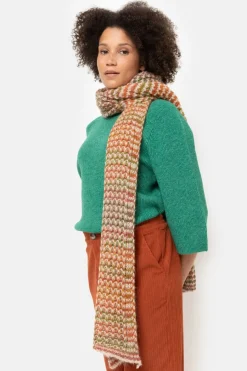 Shop Wollen Dames Sjaal Met Bruine Strepen Dames Accessoires